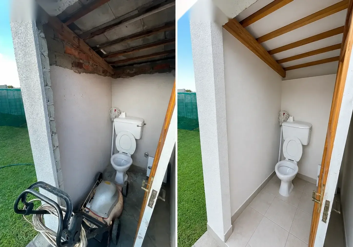 Handy Andys project transformation - Outdoor toilet renovation transformation